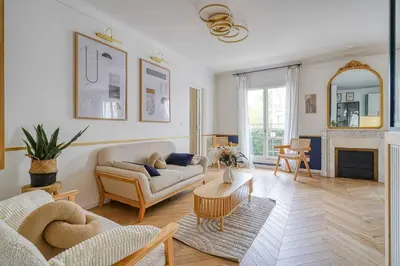 Coin salon dans l'établissement Bright flat - 3BR - 6P - Ternes