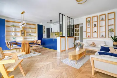 Coin salon dans l'établissement Bright flat - 3BR - 6P - Ternes