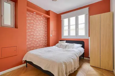 Un ou plusieurs lits dans un hébergement de l'établissement Bright flat - 3BR - 6P - Ternes