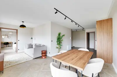 Coin salon dans l'établissement Spacious Apartment 1BR 2P - Nation