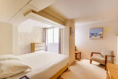 Un ou plusieurs lits dans un hébergement de l'établissement Modern apartment - 1BR - 4P terrace - Invalides