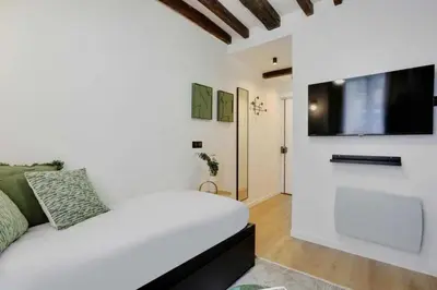 Télévision ou salle de divertissement dans l'établissement Cosy studio - 2P - 16ème métro Ranelagh