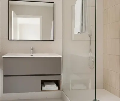 Salle de bains dans l'établissement Dupleix Notre Dame Quai d'Orleans