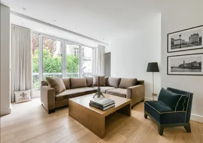 Coin salon dans l'établissement Appartement Champs Elysées Berri