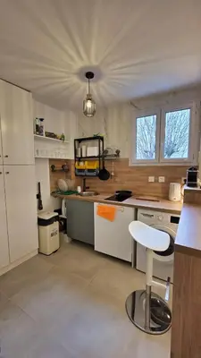 Cuisine ou kitchenette dans l'établissement Studio lumineux et calme, Place d'Italie, Paris