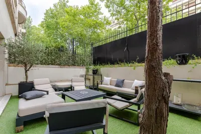 Coin salon dans l'établissement sublime appartement avec terasse