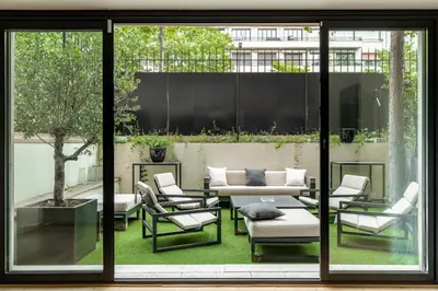 Coin salon dans l'établissement sublime appartement avec terasse