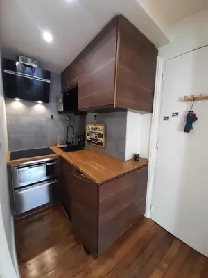 Cuisine ou kitchenette dans l'établissement Grand appartement 2 Piece Centre Metro Mairie Marché