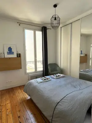 Un ou plusieurs lits dans un hébergement de l'établissement Charming Appartment 9th Arrondissement
