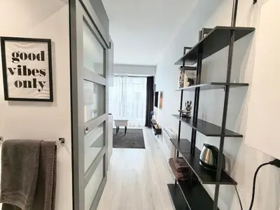 Cuisine ou kitchenette dans l'établissement Charming studette with balcony Paris La Défense