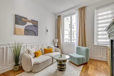 Coin salon dans l'établissement Pick A Flat's Apartment in Louvre - Rue Coquillère
