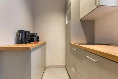 Cuisine ou kitchenette dans l'établissement Elegant 3-Bedroom Apartment in the Heart of Historic Paris