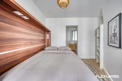 Un ou plusieurs lits dans un hébergement de l'établissement À 4 min du Sacré-Cœur Studio charmant