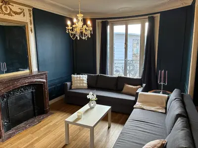 Coin salon dans l'établissement Superbe appartement pour 7 personnes