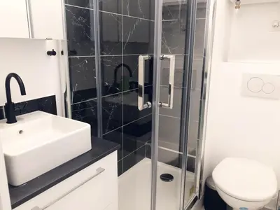 Salle de bains dans l'établissement Superbe appartement flambant neuf au centre de Paris