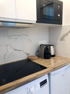 Cuisine ou kitchenette dans l'établissement Superbe appartement flambant neuf au centre de Paris