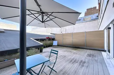 Balcon ou terrasse dans l'établissement Charmant appart proche Place d'Italie