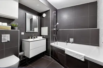 Salle de bains dans l'établissement Escapade moderne a deux pas de la Villette