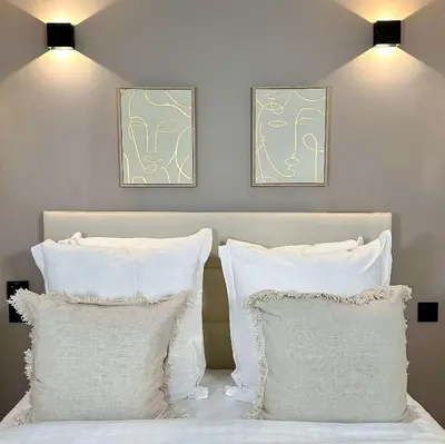 Un ou plusieurs lits dans un hébergement de l'établissement Gare du Nord prestige family apartment for 6