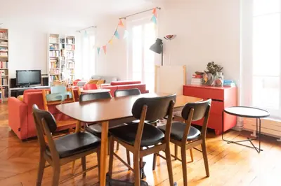 Coin salon dans l'établissement Bel appartement familial