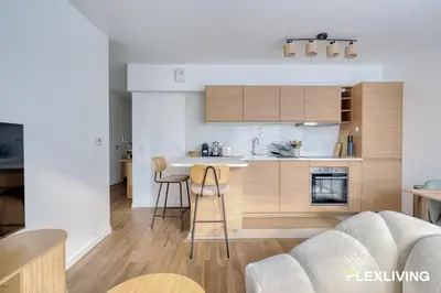 Cuisine ou kitchenette dans l'établissement Grand T2 lumineux proche Seine & métro 14