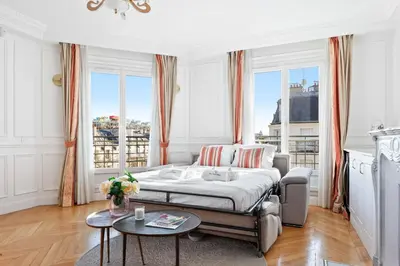 Un ou plusieurs lits dans un hébergement de l'établissement Suite Estelle, Luxe au 1er Arrondissement Paris