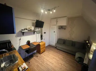 Télévision ou salle de divertissement dans l'établissement Studio Cosy proche de la Tour-Eiffel