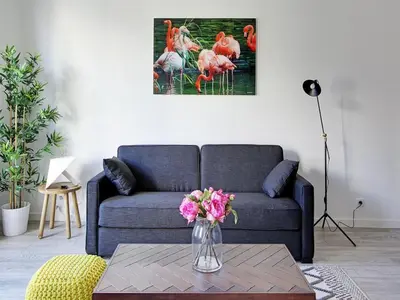 Coin salon dans l'établissement Rent a Room - Residence Bonne Nouvelle