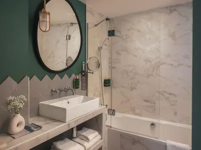 Salle de bains dans l'établissement Handsome Hotel