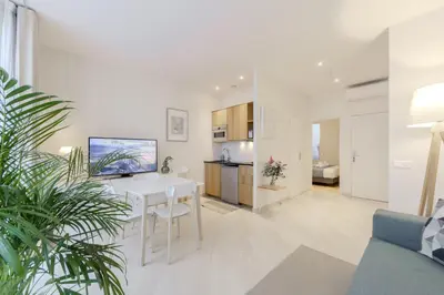 Cuisine ou kitchenette dans l'établissement Jardin Saint Honoré Apartments