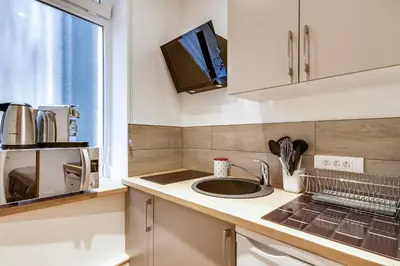 Cuisine ou kitchenette dans l'établissement Le Vintage