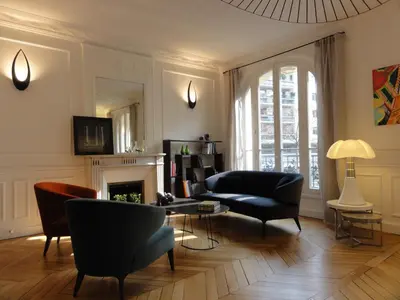 Coin salon dans l'établissement Relais12bis Bed & Breakfast By Eiffel Tower