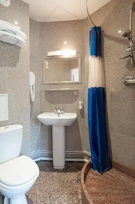 Salle de bains dans l'établissement Hotel Americain