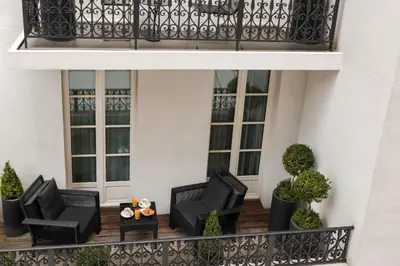 Balcon ou terrasse dans l'établissement Les Jardins De La Villa