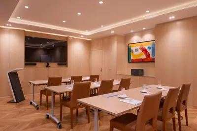 Télévision ou salle de divertissement dans l'établissement Atlantic Hotel