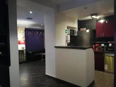 Cuisine ou kitchenette dans l'établissement Hotel du Globe 18