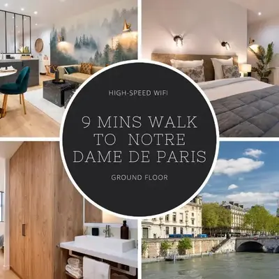 Paris Central Gem 9 Min Walk to Notre-Dame and Louvre