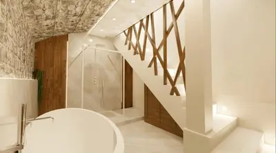 Salle de bains dans l'établissement Bulle