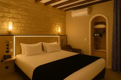 Un ou plusieurs lits dans un hébergement de l'établissement Grand Tonic hôtel & SPA Paris