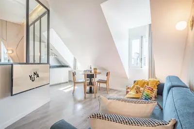 Coin salon dans l'établissement Yuna Les Halles - Serviced Apartments