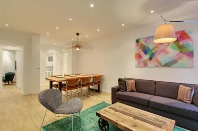 Coin salon dans l'établissement Pick A Flat's in Champs Elysees - Rue Percier