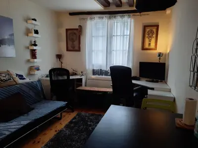Télévision ou salle de divertissement dans l'établissement Cozy apartment Central Paris Le Marais with 1 separate Bed room