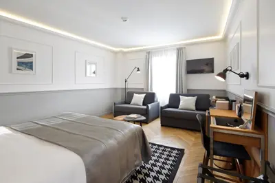 Coin salon dans l'établissement Hotel Petit Lafayette