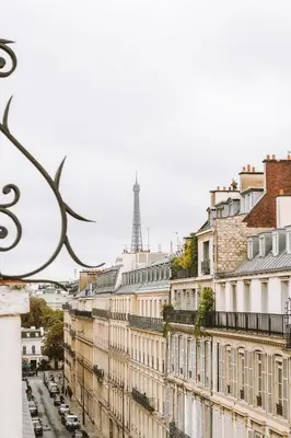 Vue générale sur Paris ou vue de la ville depuis l'hôtel