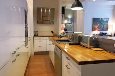 Cuisine ou kitchenette dans l'établissement Loft Vinaigriers République