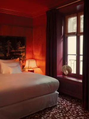 Un ou plusieurs lits dans un hébergement de l'établissement Hôtel Particulier Montmartre
