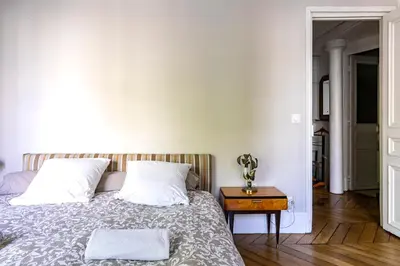 Un ou plusieurs lits dans un hébergement de l'établissement Apartment Paris 4° centre - Marais/Beaubourg