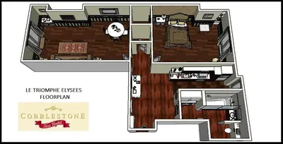 Cuisine ou kitchenette dans l'établissement Le Triomphe Elysees