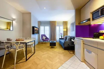 Cuisine ou kitchenette dans l'établissement Citadines Opéra Paris