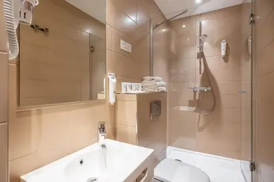 Salle de bains dans l'établissement Hotel Lilas Blanc